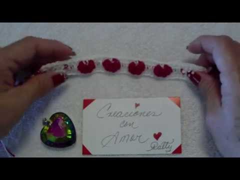 Como hacer una Pulsera de Corazones. Do it to yourself a bracelet of hearts