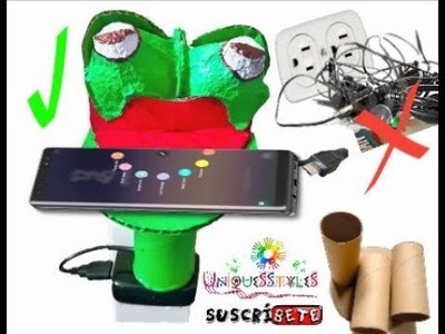 DIY- Manualidad - facil de hacer - Rana de carton para tu celular. Suscribete