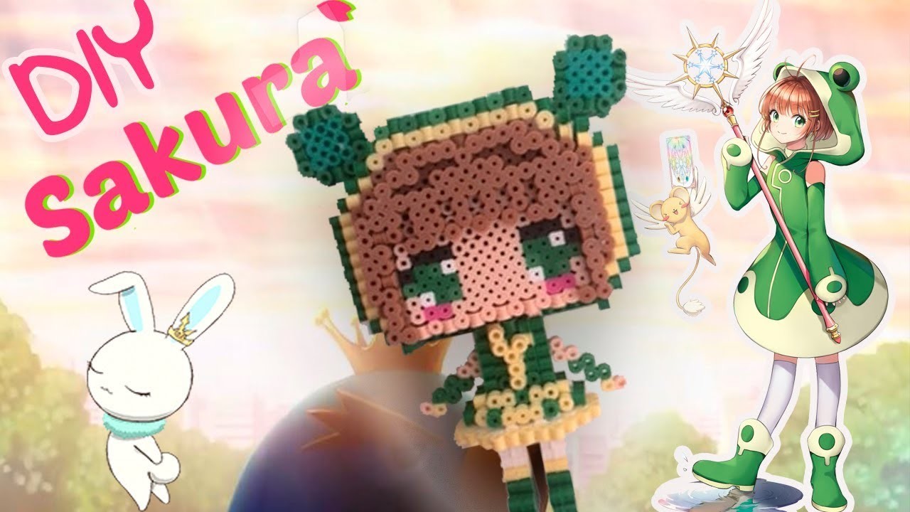 DIY. Tutorial ♥  Sakura Card Captor. Clear Card ♥  Pearl  Hama Beads (3D) (≧ω≦)
