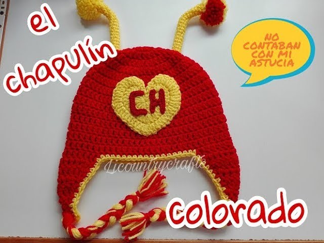 El Chapulin Colorado gorro tejido a crochet