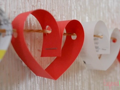 GUIRNALDA DE PAPEL CORAZONES - DIY Hearts garland