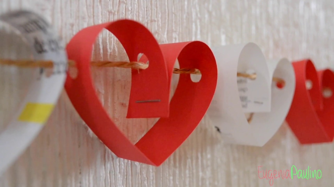 GUIRNALDA DE PAPEL CORAZONES - DIY Hearts garland
