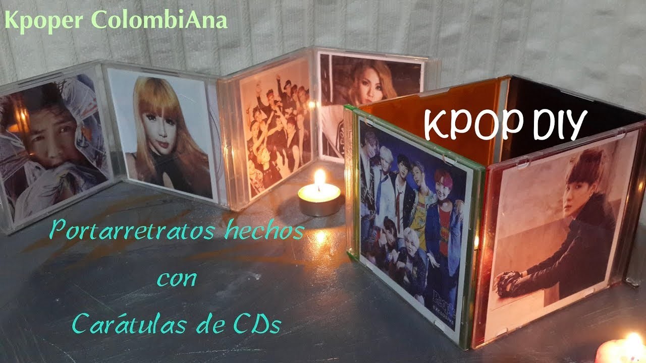 KPOP DIY - Portarretratos hechos con Caratulas de CDs! (EXO, BTS, 2NE1 y IU)