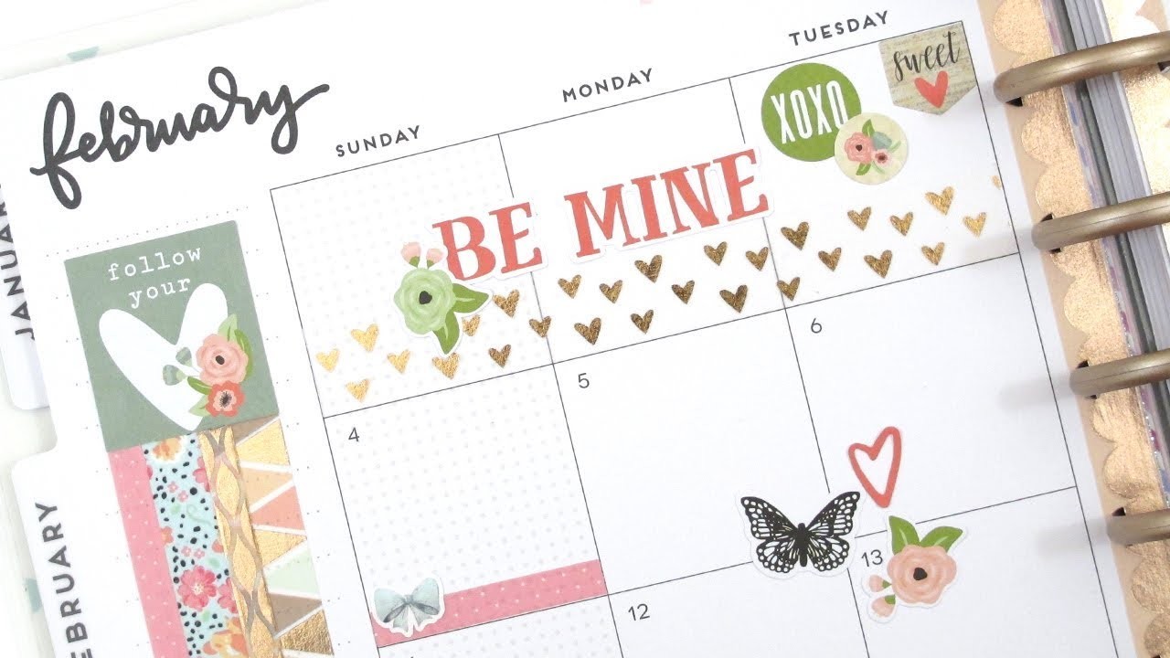 Plan With Me Monthly - February: Romance | The Happy Planner 2018