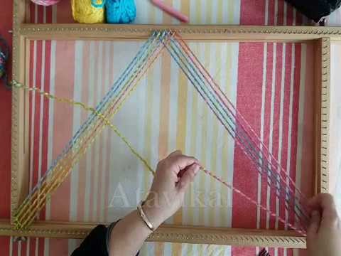 Tutorial telar bastidor rectangular basico PARTE I metodo tradicional. Rectangle loom PART I