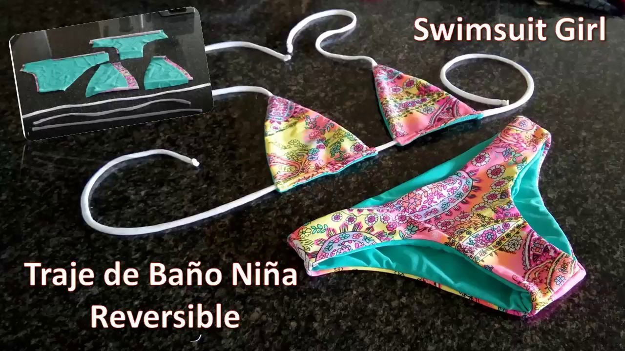 Vestidos de baño  Niña Reversible , swimsuits  Girls , DIY Obsequio Patrones Gratis, FREE PATTERNS