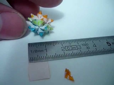 World's smallest Bascetta origami star 1cm x 1cm. MOV