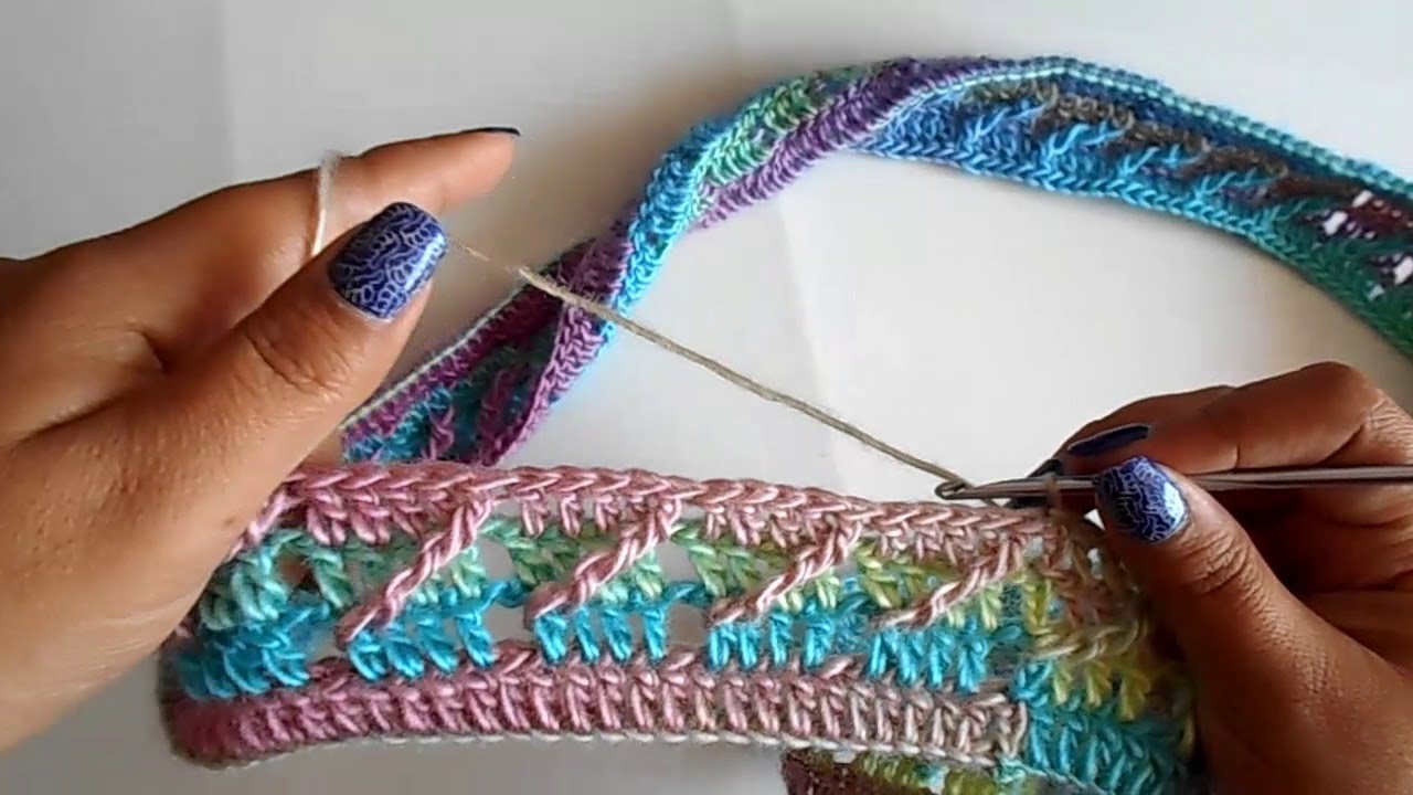 Bufanda infinita a crochet paso a paso facil y rapido. punto diagonal a crochet