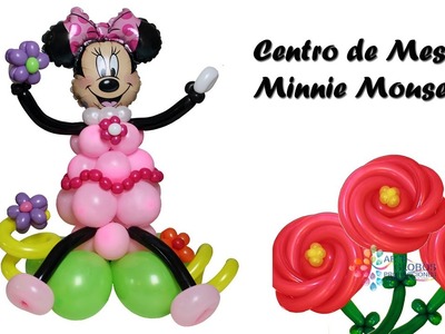 Centro de Mesa Minnie Mouse en Globos. Curso de Globos