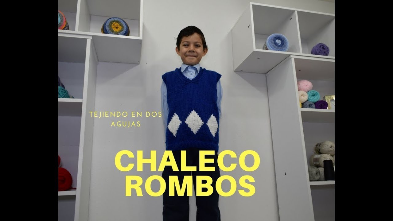 Como hacer Chaleco de Rombos tejido en dos agujas paso a paso parte 2