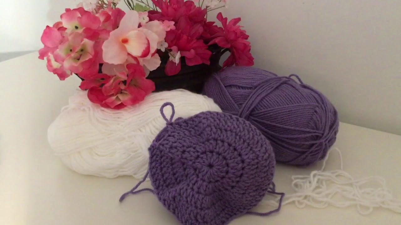 Como hacer una Boina para niña en Crochet ( paso 1.2 )