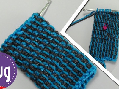 Crochet tunecino en círculo con cambio de colores - Veronika Hug