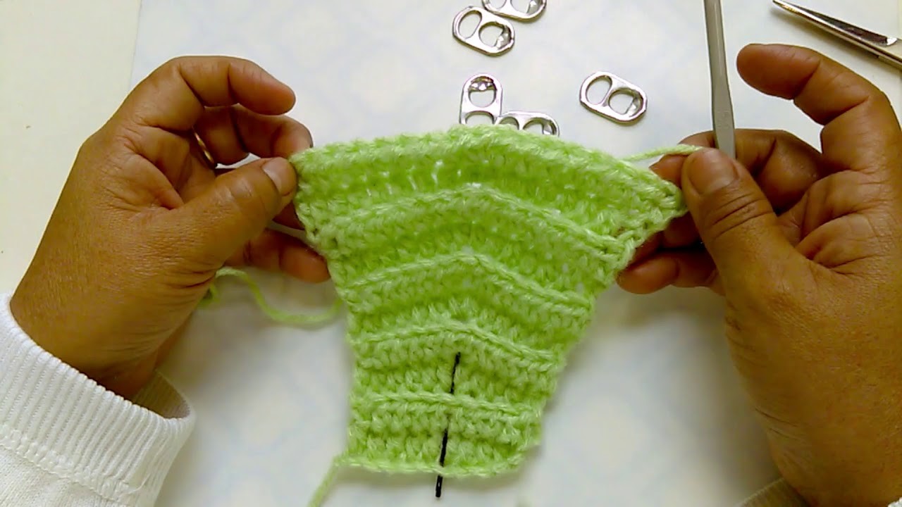 Diadema con anillas de lata a Crochet