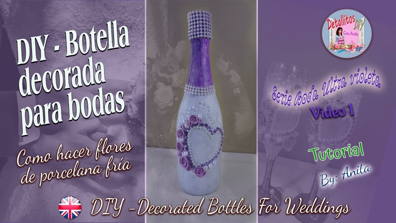 DIY Botella decorada para bodas