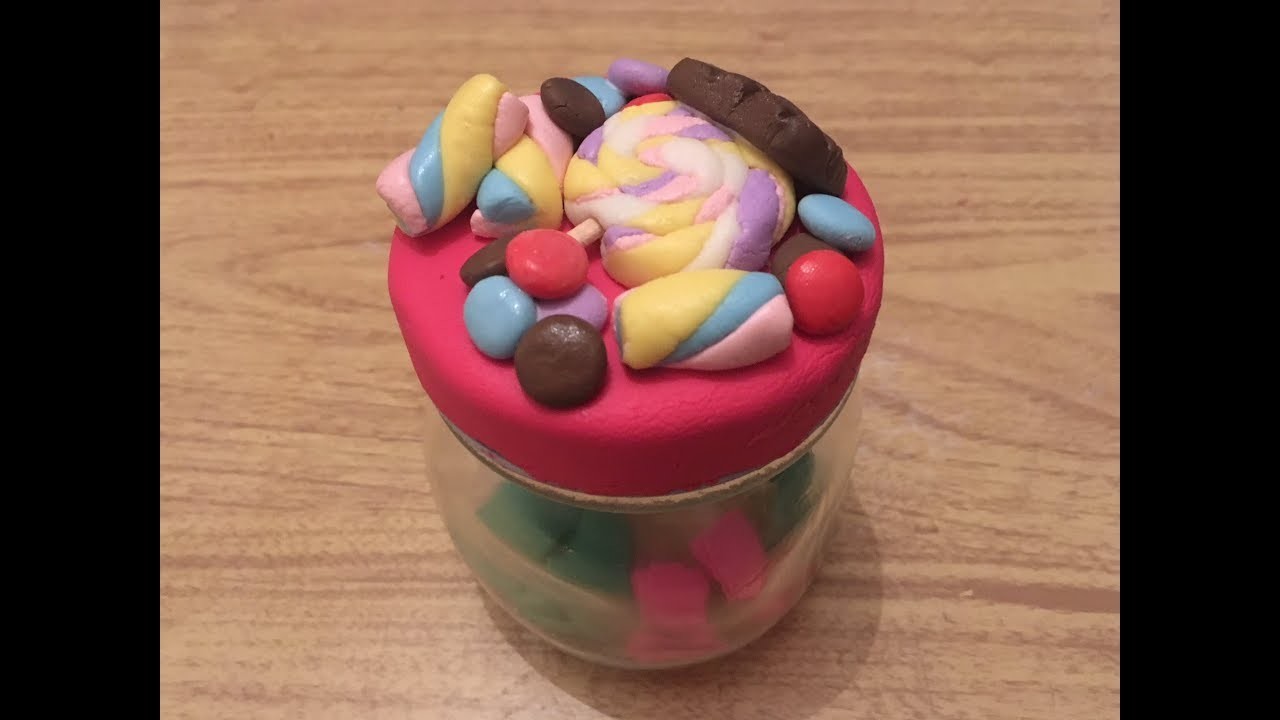 DIY: Caramelos porcelana fría. frasco decorado. dulces