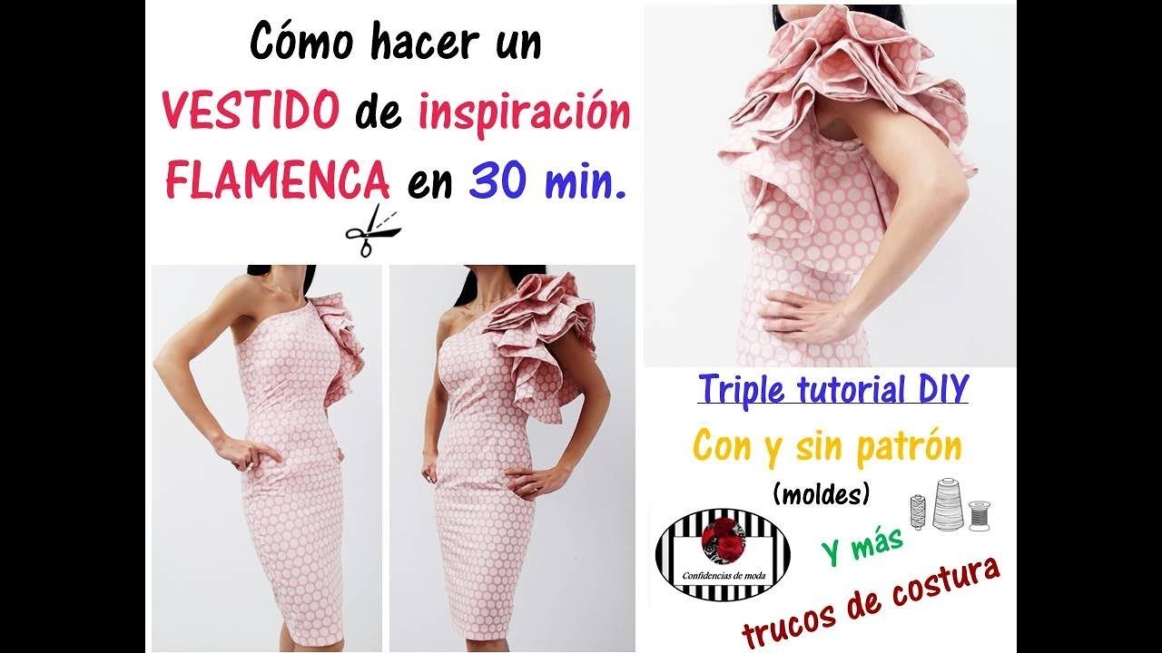 DIY. Cómo hacer un vestido de inspiración flamenca en 30 min. Easy dress tutorial