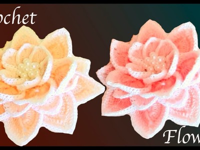 Flor tejida a Crochet aprende a tejer paso a paso en 3D tejido tallermanualperu