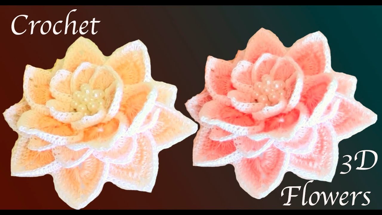 Flor tejida a Crochet aprende a tejer paso a paso en 3D tejido tallermanualperu
