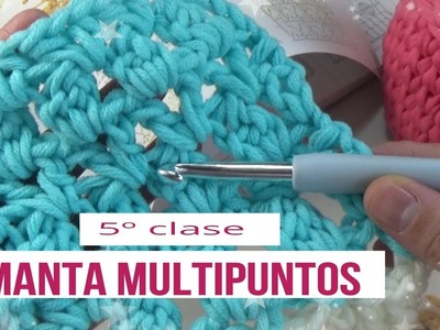 Manta multipuntos en crochet | clase 5º |manta multipuntos en ganchillo
