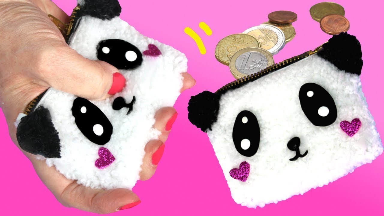 Monedero de peluche Panda Kawaii con Foamy o Goma Eva