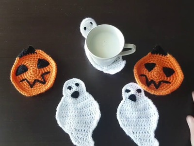 POSAVASOS DE FANTASMA en crochet.ganchillo || @laludiy