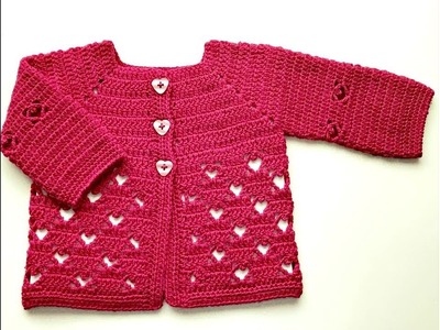 Saquito o chaqueta de bebe de 3 a 6 meses a CROCHET - La Magia del Crochet-PRIMERA PARTE