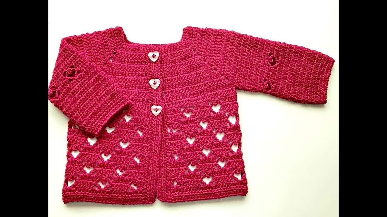 Saquito o chaqueta de bebe de 3 a 6 meses a CROCHET - La Magia del Crochet-PRIMERA PARTE