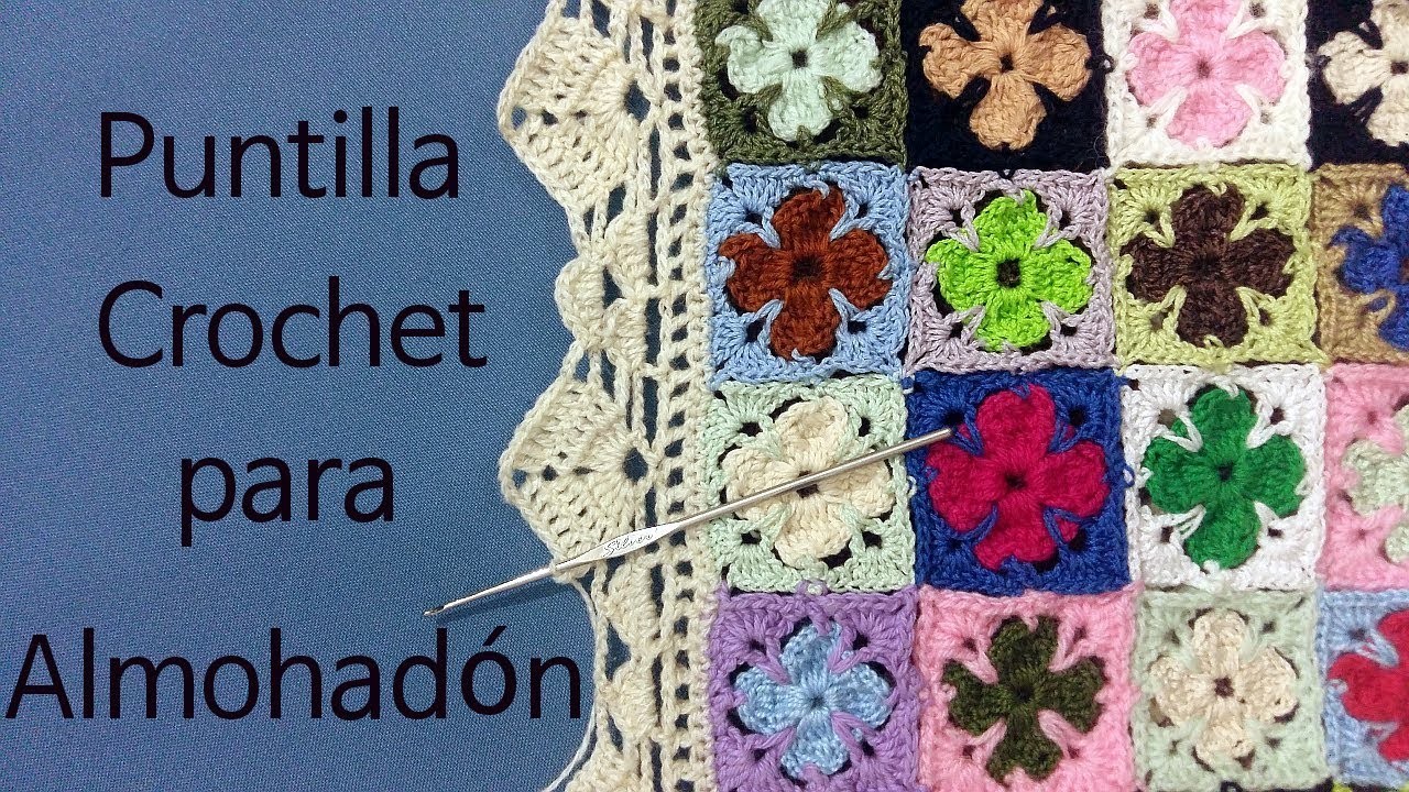 Segunda Labor: Curso crochet o ganchillo Puntilla #almohadón tutorial paso a paso. Moda a Crochet