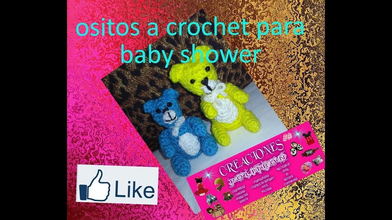 #5 de 5 osito a crochet  para baby shower