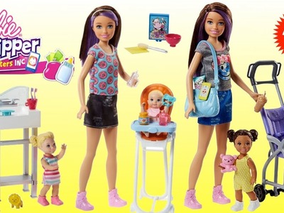 Barbie Niñera Skipper Babysitter Inc - Coche de Bebe, Pañalera, Trona y Cuna