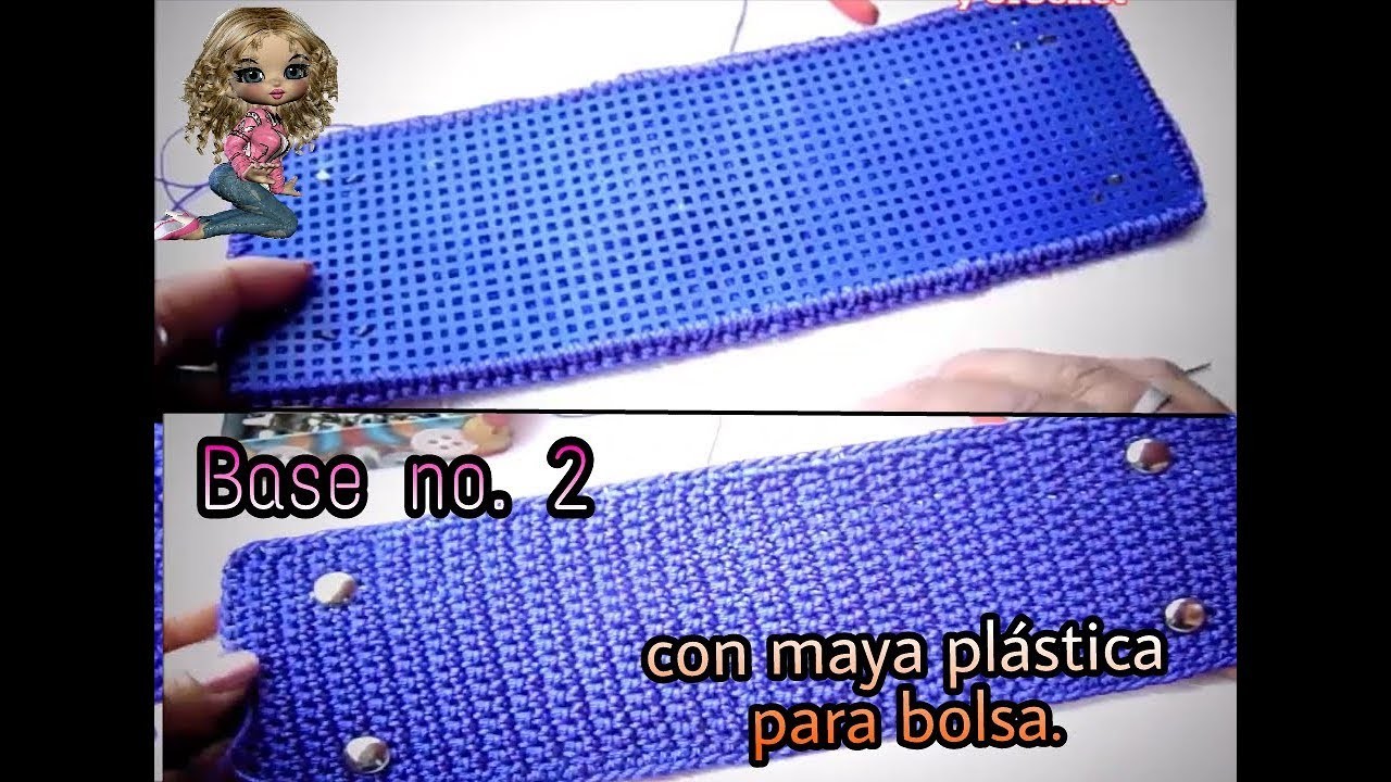 Base No 2 a Crochet con maya plastica para tus bolsas