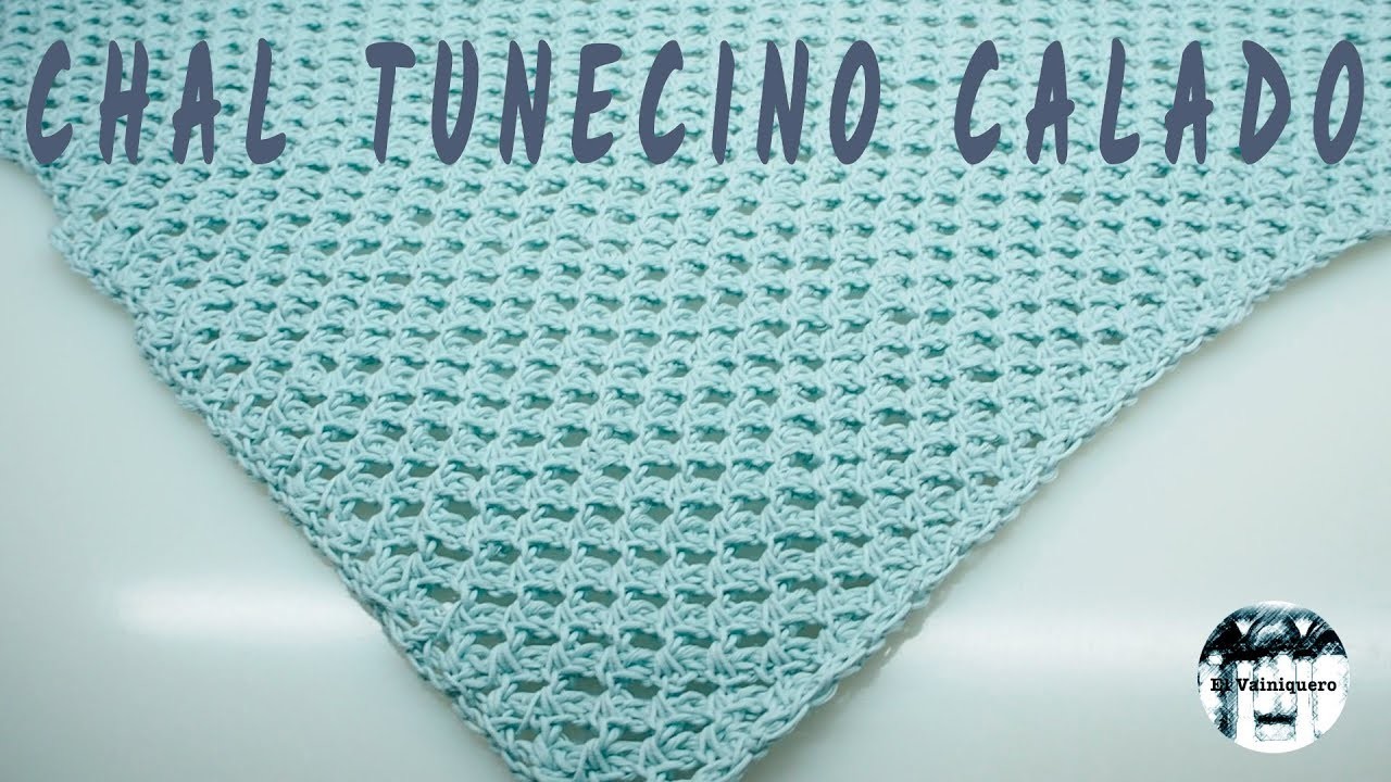 Cómo hacer un Chal calado tunecino - Punto calado #9 - Crochet tunecino - Tutorial paso a paso