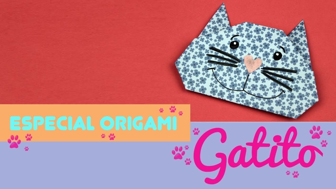 ¿Cómo hacer un gato de origami? gato de papel fácil de papiroflexia