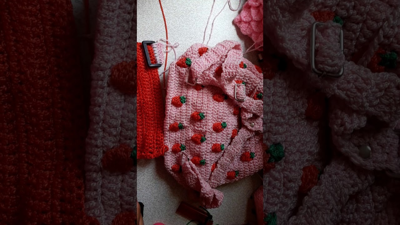 Como tejer una mochila para niña punto fresita a crochet
