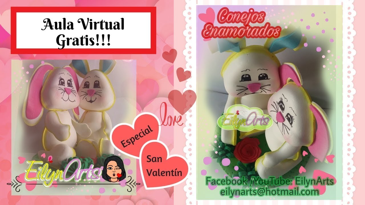Conejitos Enamorados | Aula Virtual Gratis ✿ EilynArts ✿