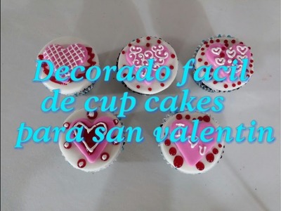 Decorado fácil de cup cakes para san valentin(día del amor y la amistad)(14 de febrero)