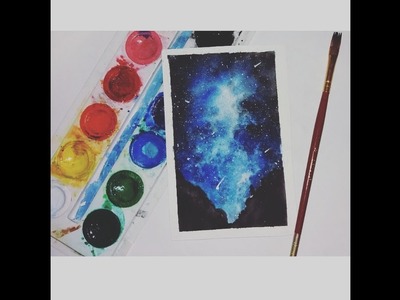 Dibujar un Universo con acuarelas tutorial.How to draw universe.Watercolor Starry Night Sky