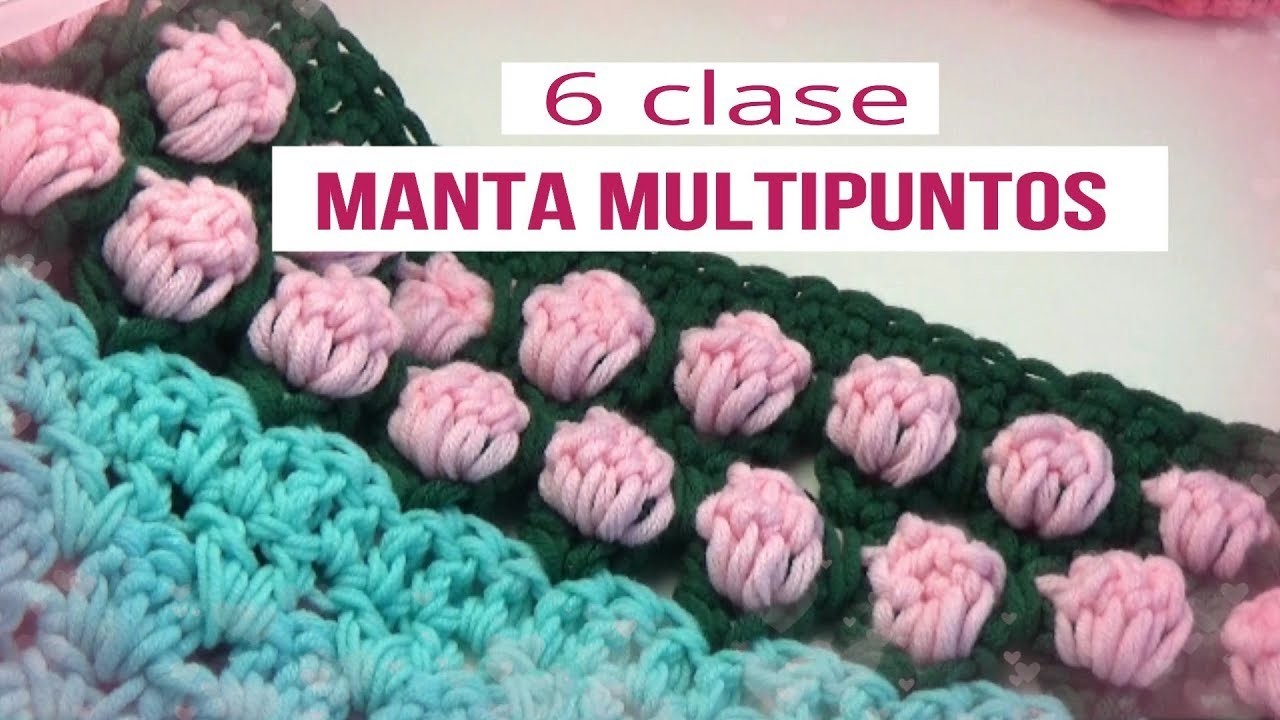 Manta multipuntos en crochet | clase 6º |manta multipuntos en ganchillo