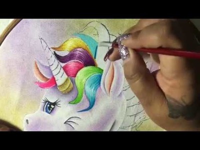 Pintura En Tela Unicornio # 3 Con Cony