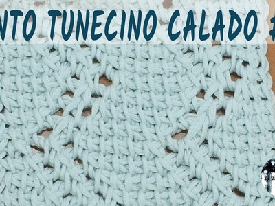 Punto calado tunecino #11 - Crochet tunecino - Tutorial paso a paso