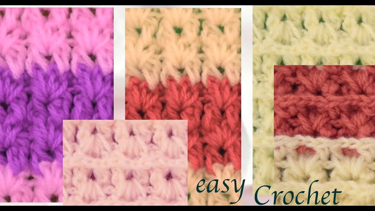 Punto primavera en relieve tejido a Crochet  tallermanualperu