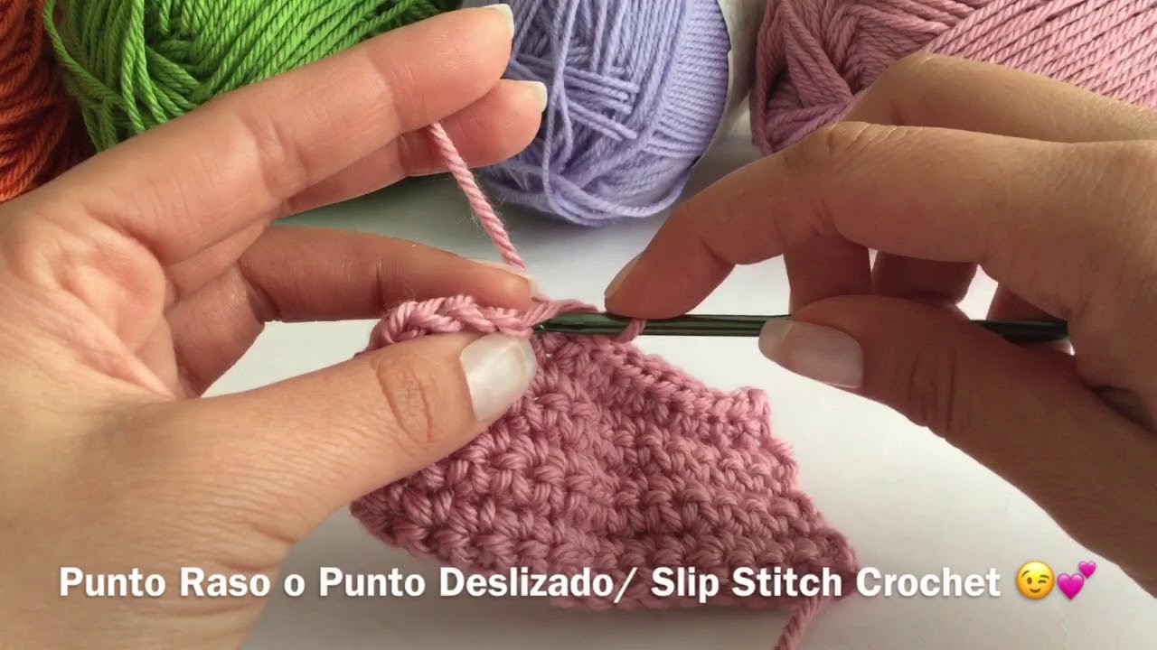 Punto raso. SIip Stitch Crochet. Curso Básico Crochet Leccion 5