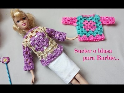 Suéter o blusa para Barbie a crochet