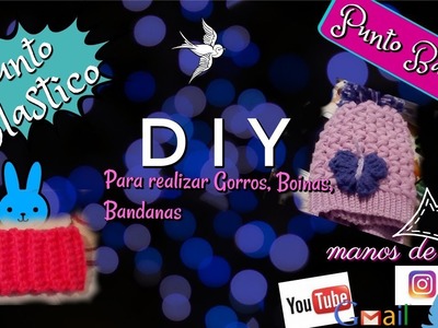 #1 DIY Punto Acordeon.a Costas.Elastico a Crochet