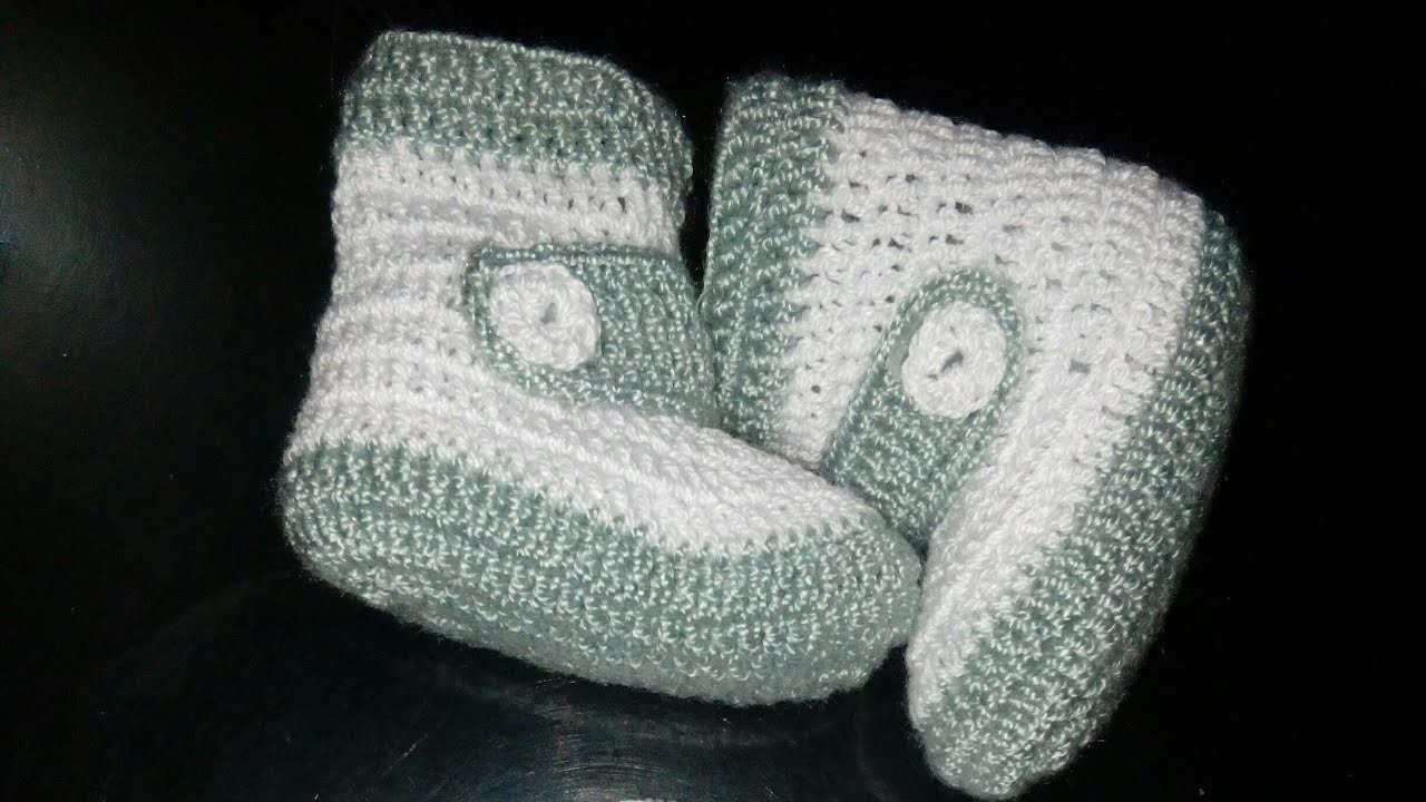 Botas para bebé de 0-3 Meses tejida a crochet 2° parte.
