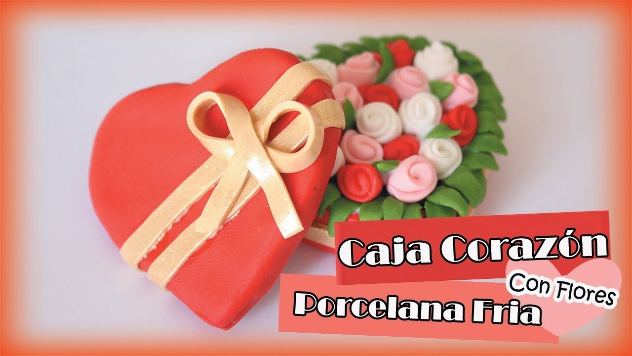 Caja Corazon con Flores || PORCELANA FRIA