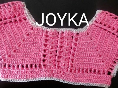 Canesú para vestido de bebé  0-3 meses tejido a crochet.