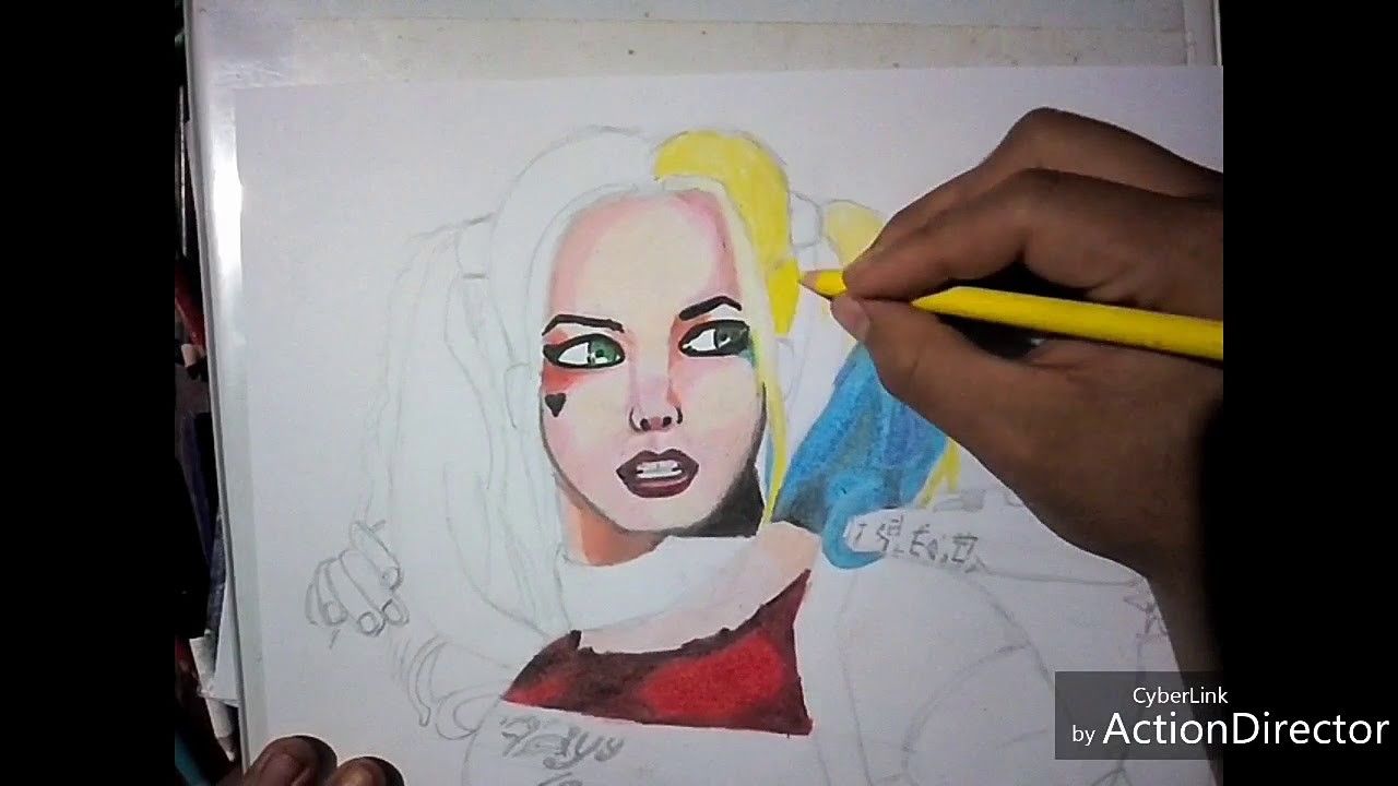 Como dibujar a Harley Quinn. how to draw Harley Quinn