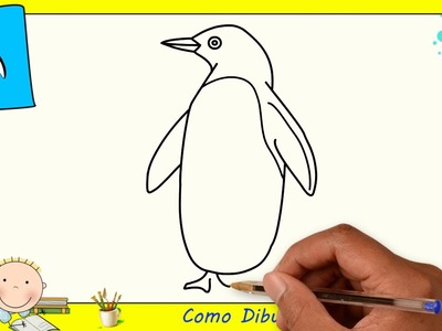 Como dibujar un pinguino FACIL paso a paso para niños y principiantes 1
