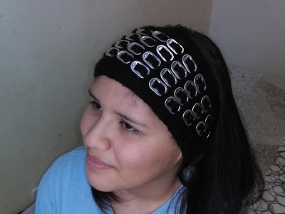 DIADEMA A CROCHET CON ANILLAS DE LATA-PopTabs